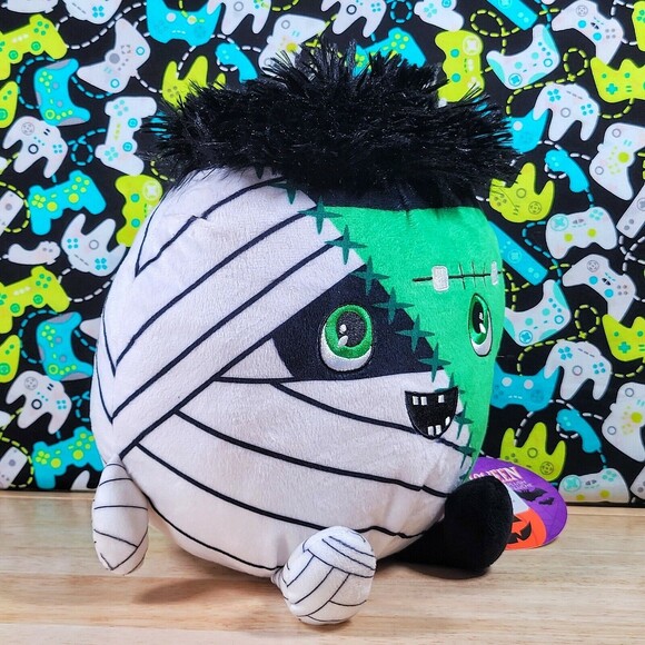 Kellytoy Spooky Mash X Ups 8” Frankenstein X Mummy Halloween UltraSoft Plush New - Picture 2 of 11